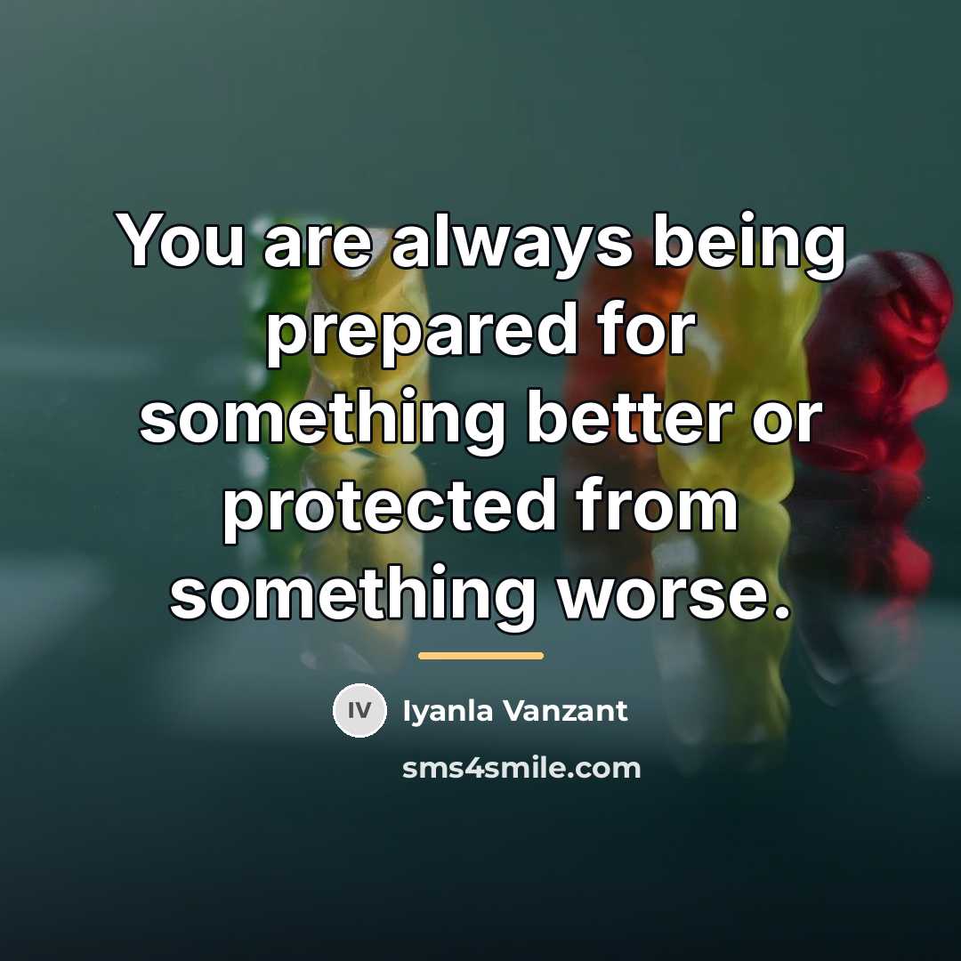 “You are always being prepared for something better or protected…” quote by Iyanla Vanzant