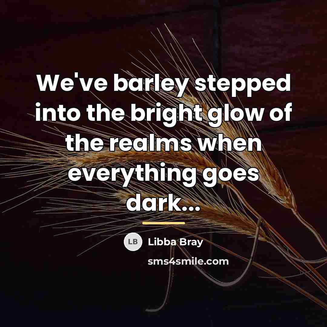 “We've barley stepped into the bright glow of the realms…” quote by Libba Bray
