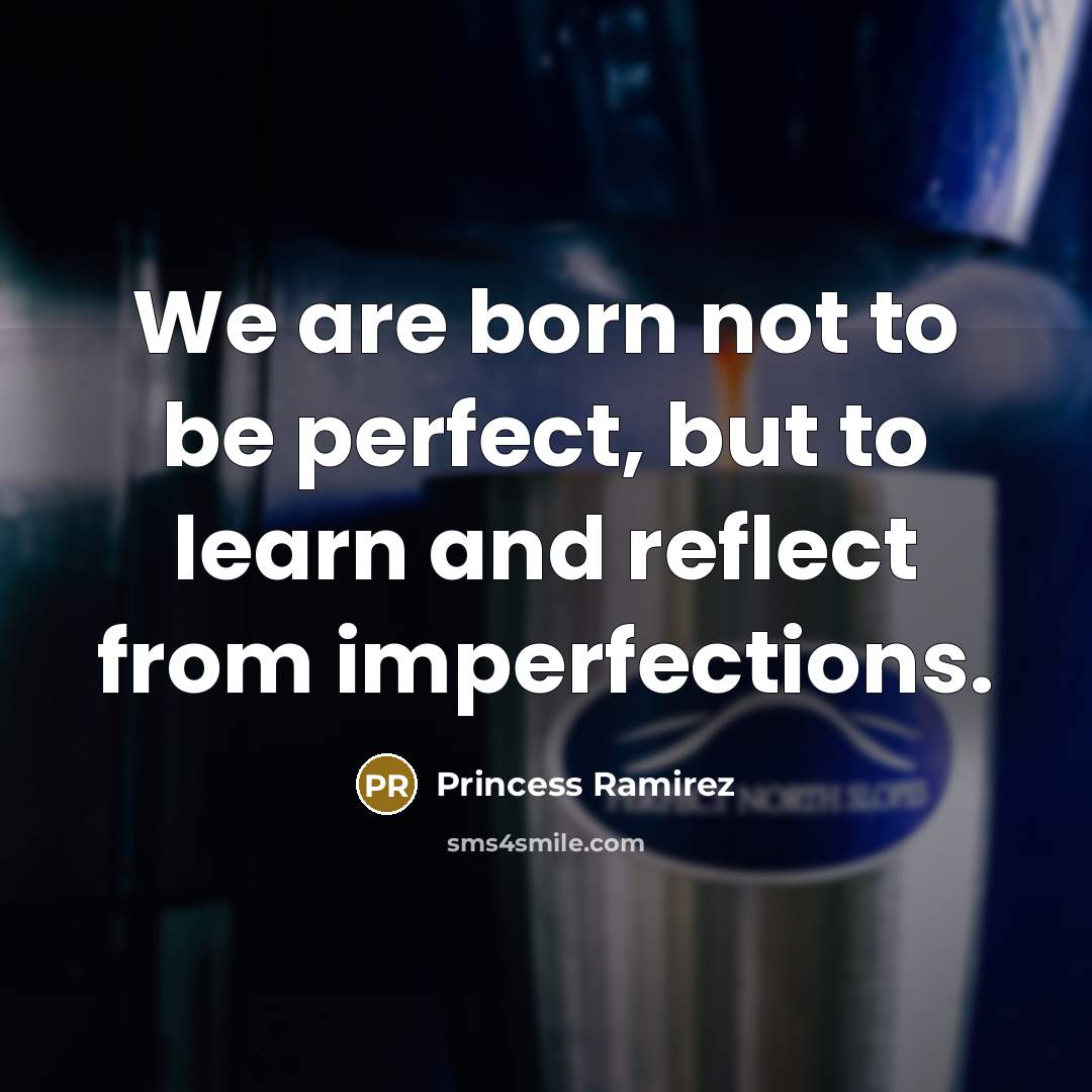 “We are born not to be perfect, but to learn…” quote by Princess Ramirez