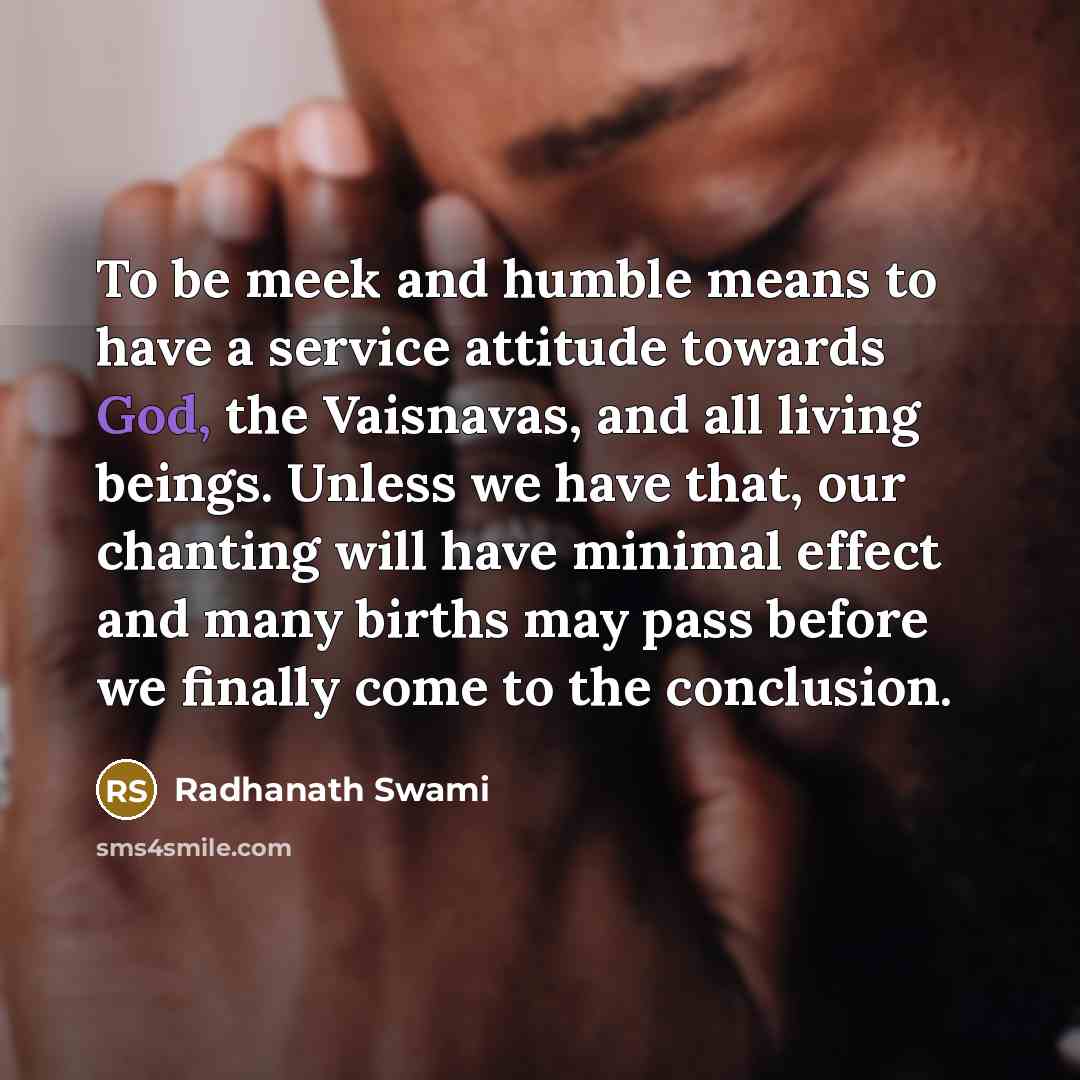 “To be meek and humble means to have a service…” quote by Radhanath Swami