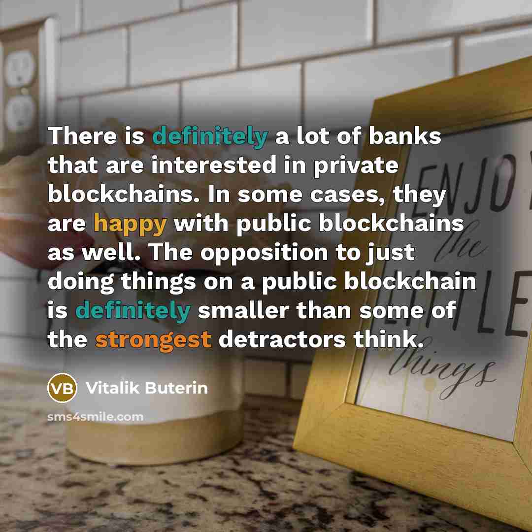 “There is definitely a lot of banks that are interested…” quote by Vitalik Buterin