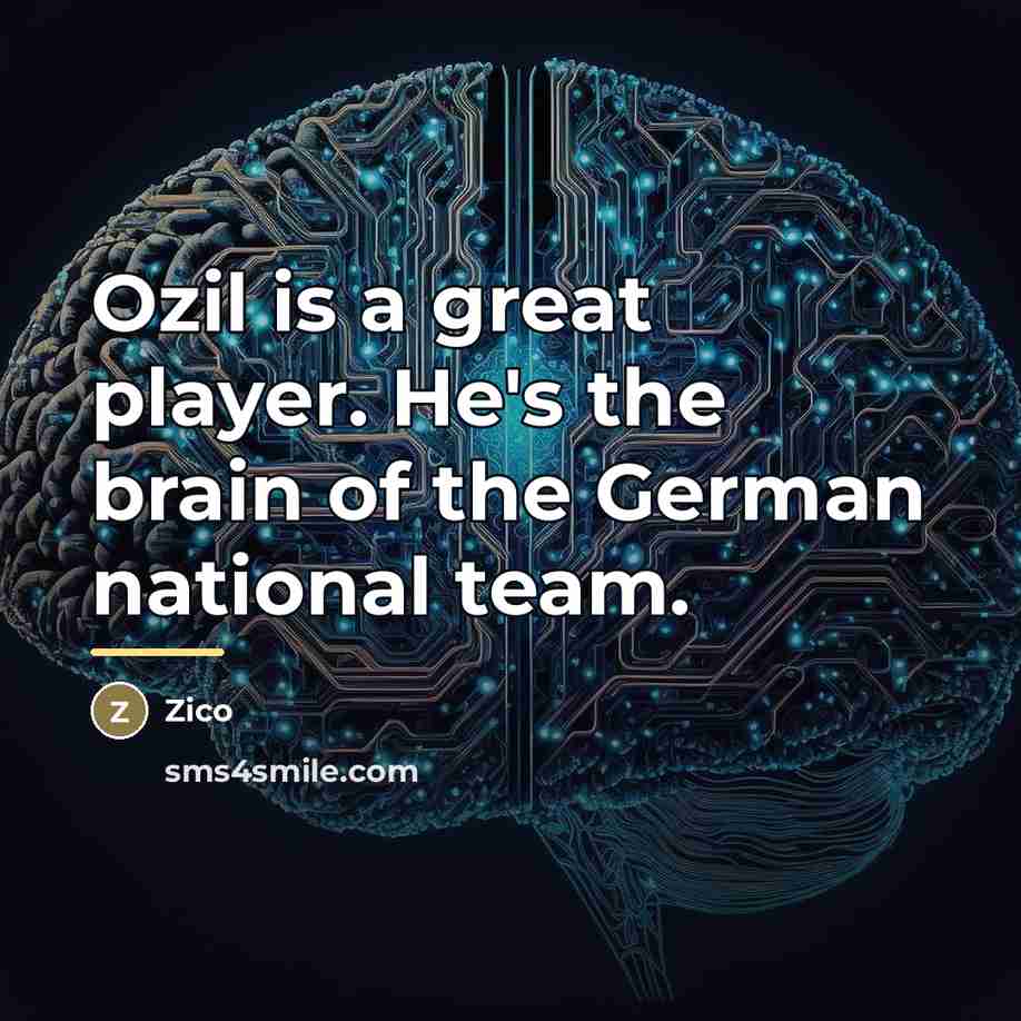 “Ozil is a great player. He's the brain of the…” quote by Zico
