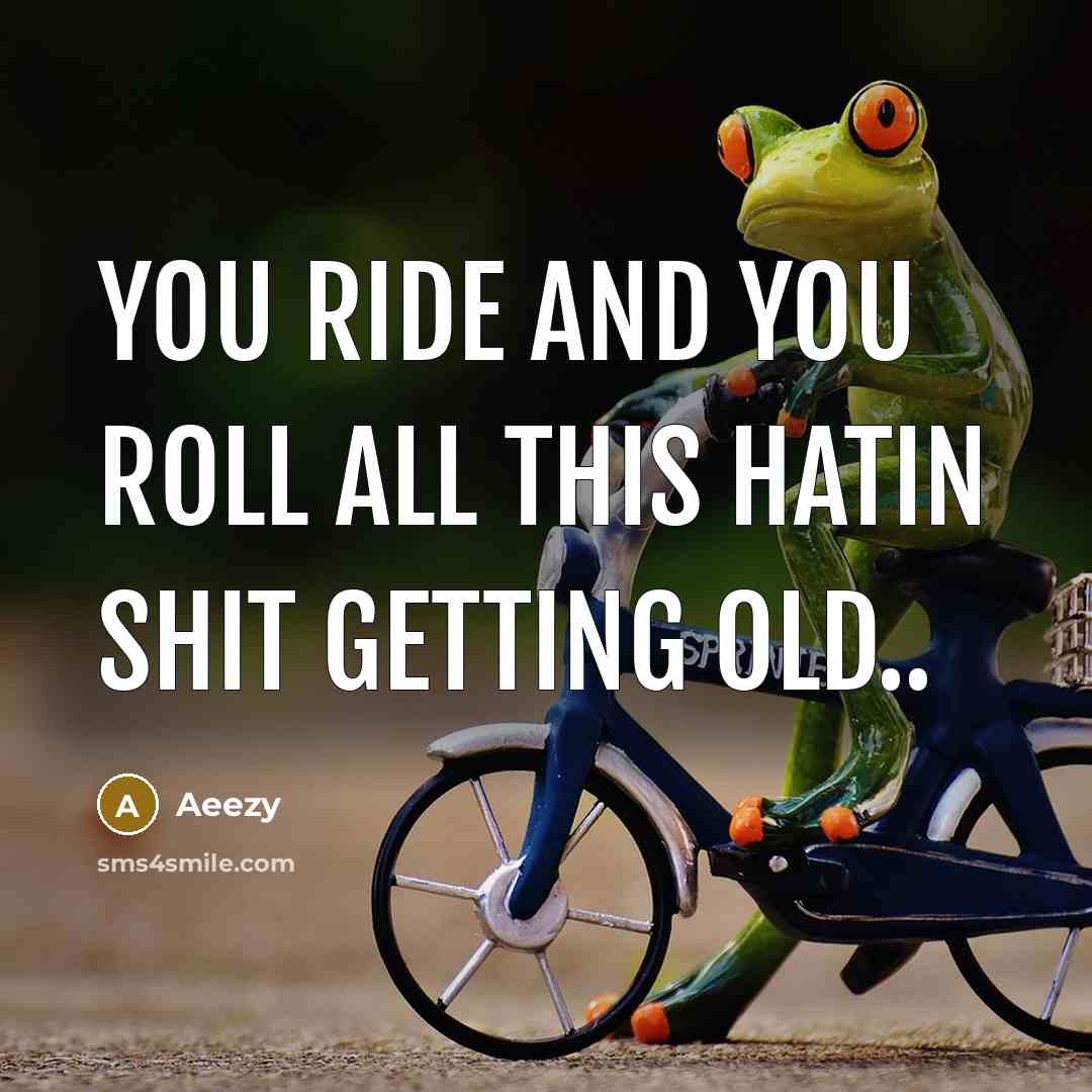 “You Ride And You Roll All This Hatin Shit Getting…” quote by Aeezy