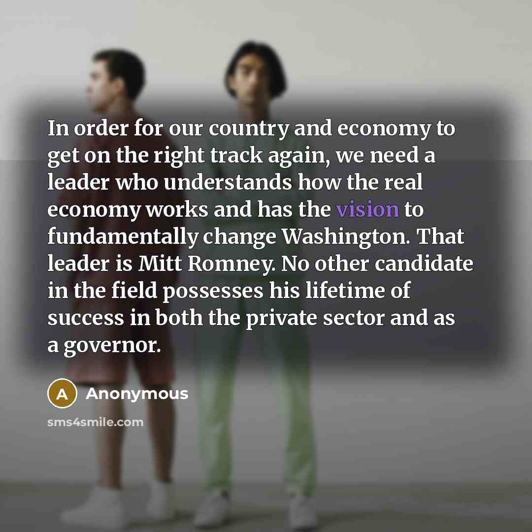 “In order for our country and economy to get on…” quote by Anonymous