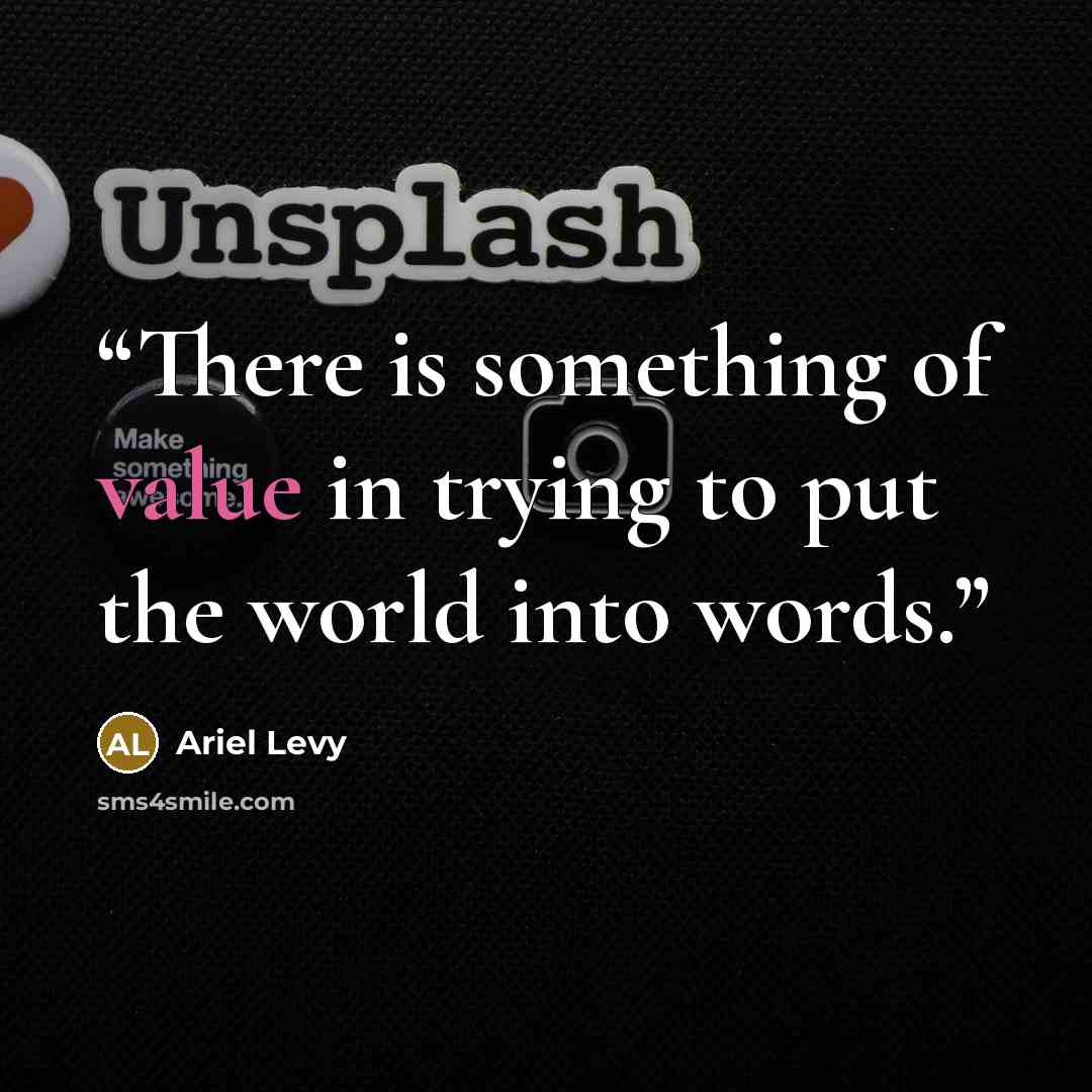“There is something of value in trying to put the world into words.” quote by Ariel Levy