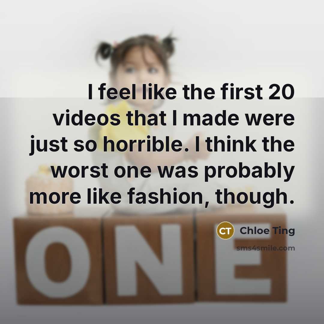 “I feel like the first 20 videos that I made…” quote by Chloe Ting