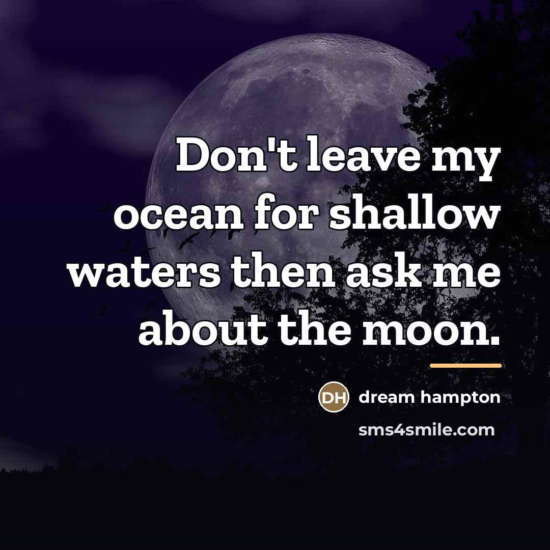 “Don't leave my ocean for shallow waters then ask me…” quote by dream hampton