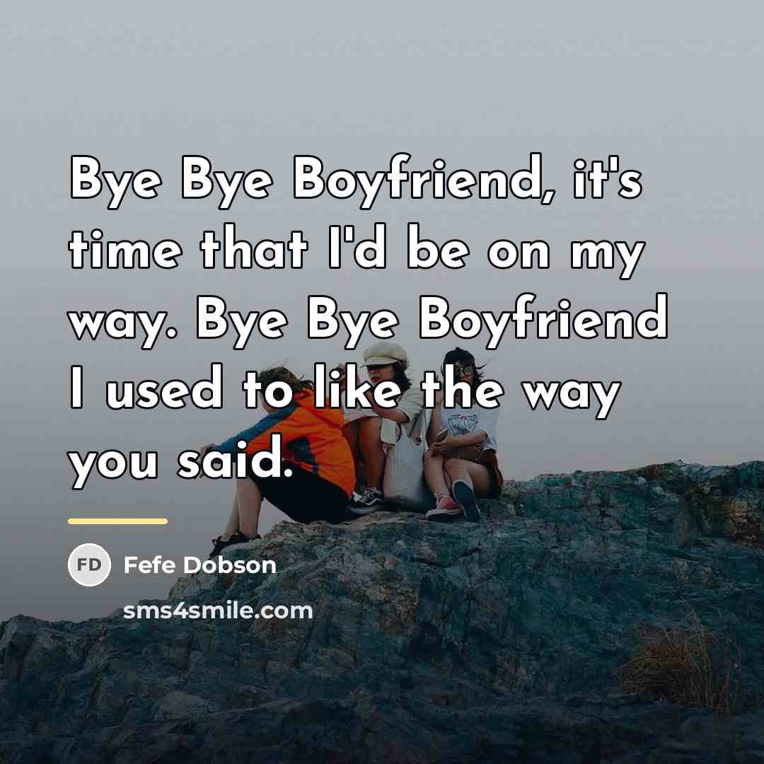 “Bye Bye Boyfriend, it's time that I'd be on my…” quote by Fefe Dobson
