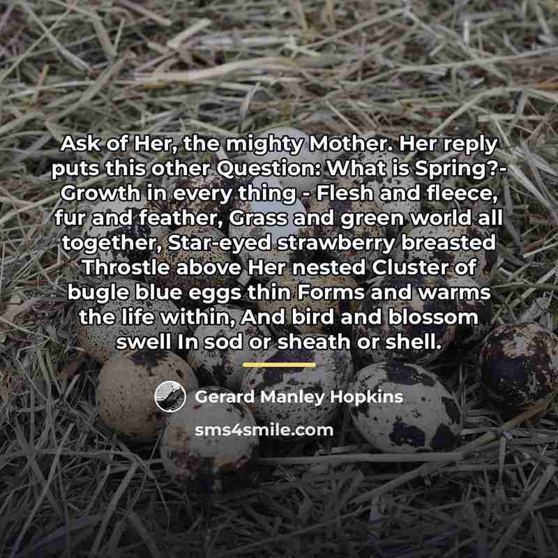 “Ask of Her, the mighty Mother. Her reply puts this…” quote by Gerard Manley Hopkins