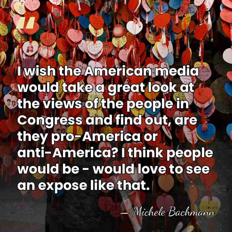 I wish the American media would take a great look at the&hellip; - Michele Bachmann
