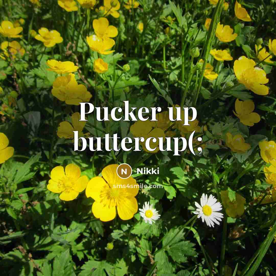 “Pucker up buttercup(;” quote by Nikki