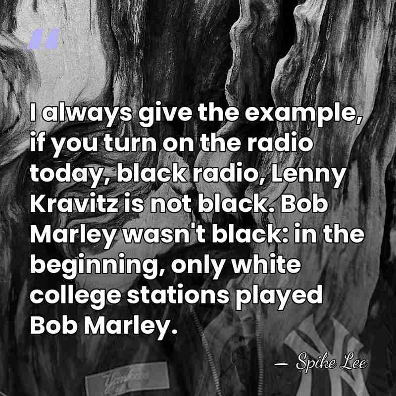 I always give the example, if you turn on the radio today,&hellip; - Spike Lee