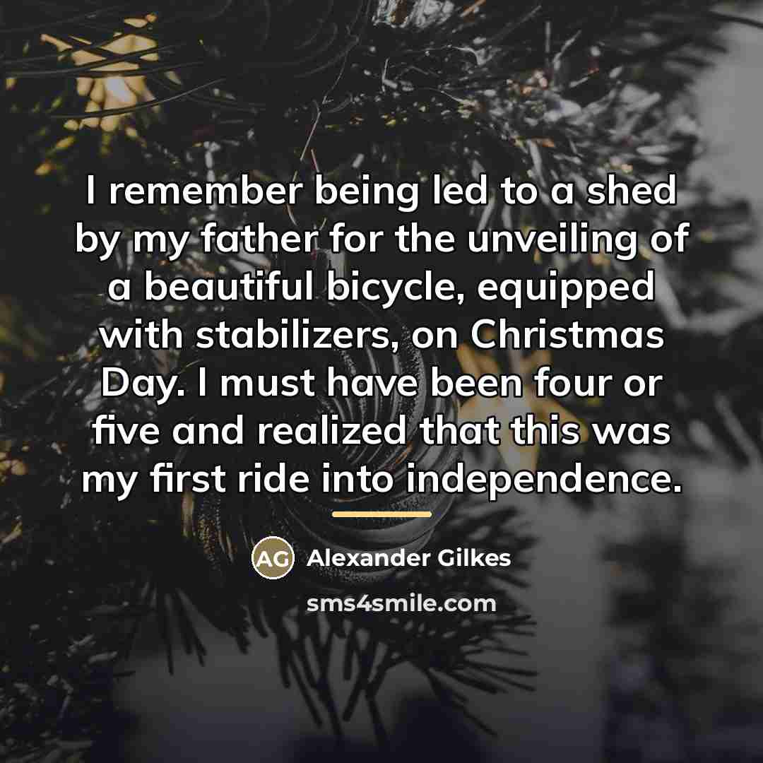 “I remember being led to a shed by my father…” quote by Alexander Gilkes