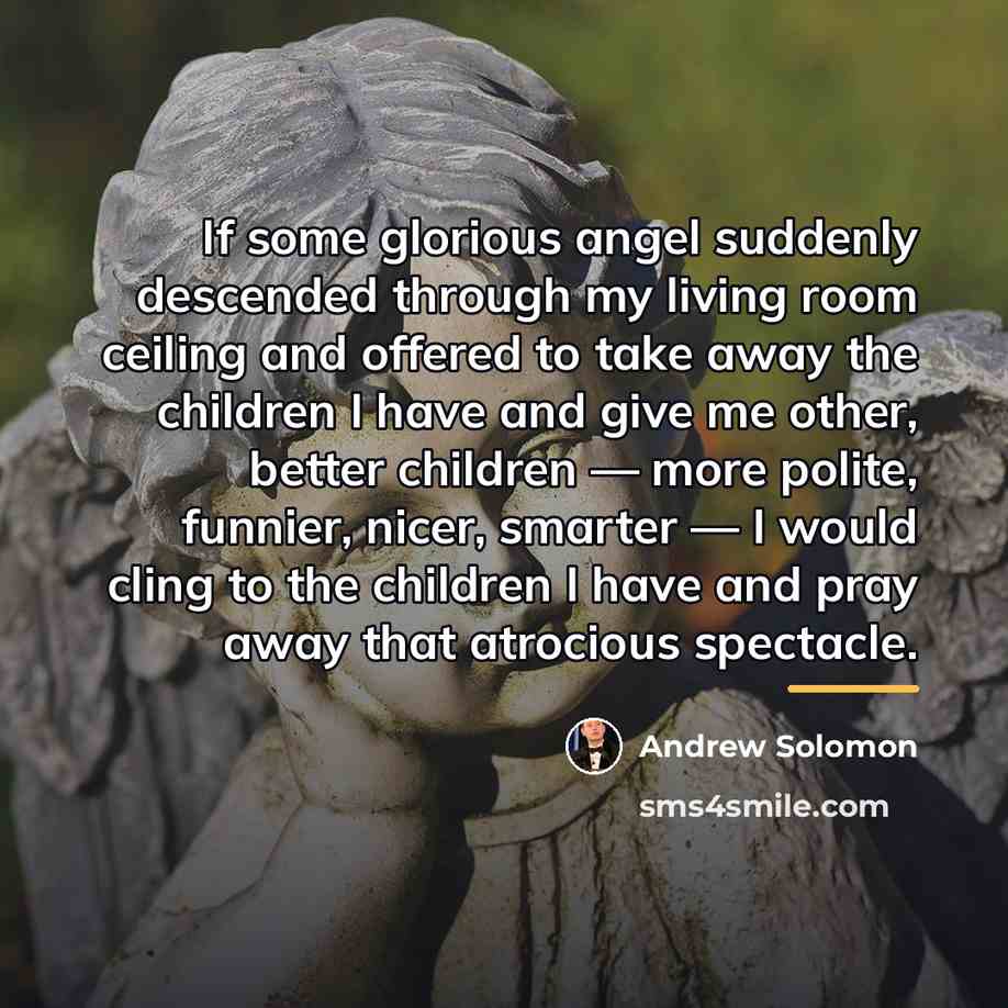 “If some glorious angel suddenly descended through my living room…” quote by Andrew Solomon