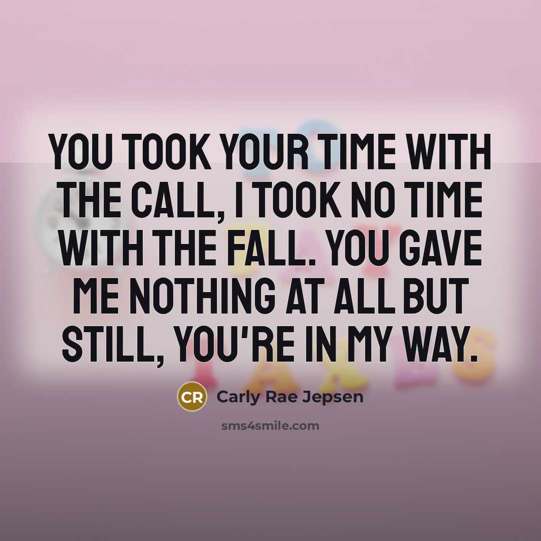 “You took your time with the call, I took no…” quote by Carly Rae Jepsen
