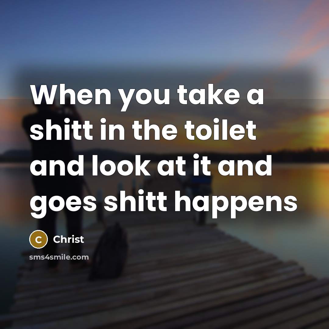 “When you take a shitt in the toilet and look…” quote by Christ
