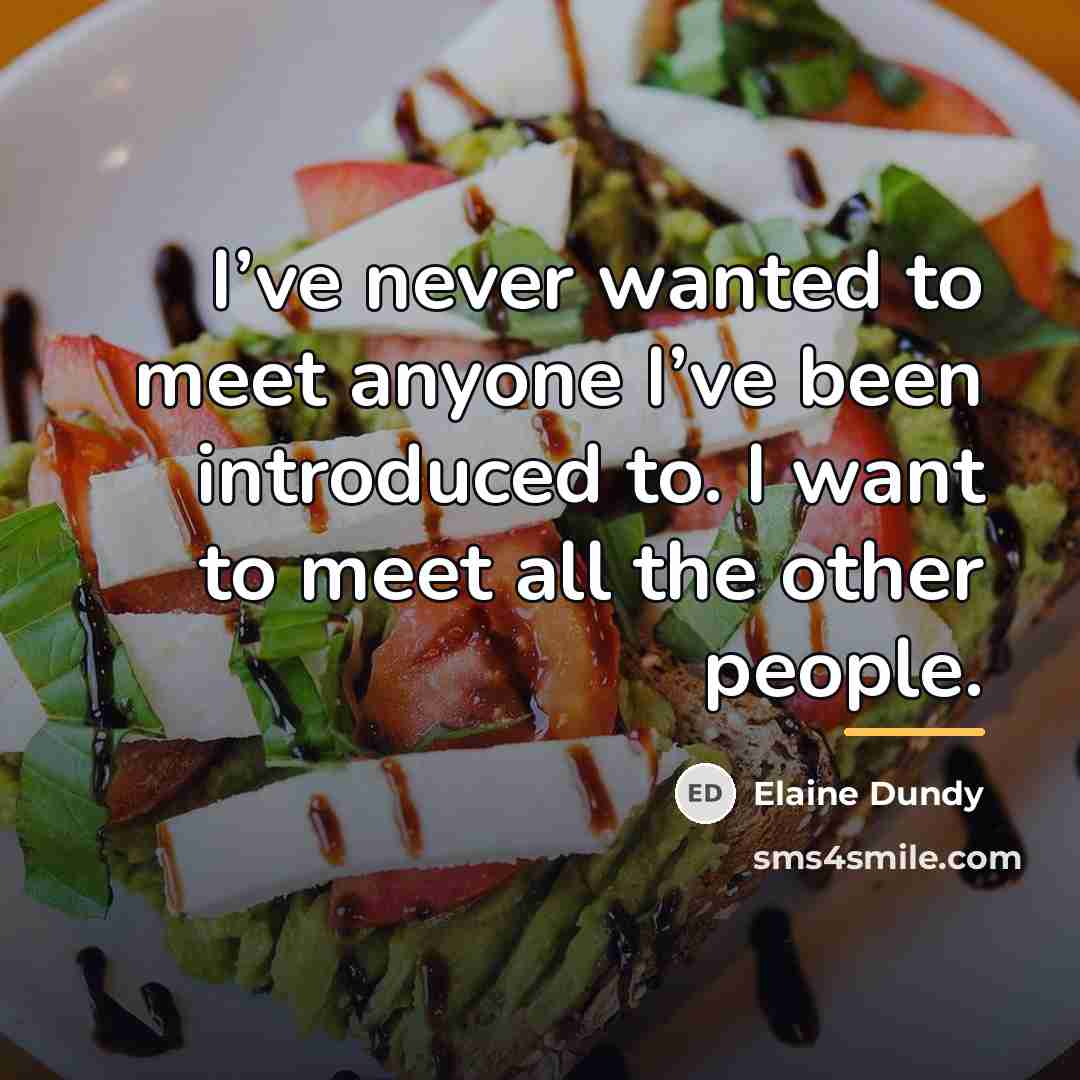 “I’ve never wanted to meet anyone I’ve been introduced to.…” quote by Elaine Dundy