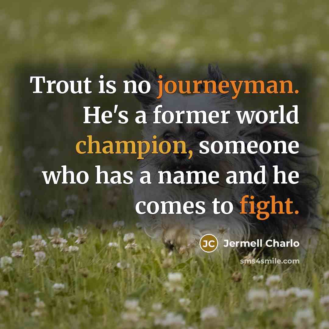 “Trout is no journeyman. He's a former world champion, someone…” quote by Jermell Charlo