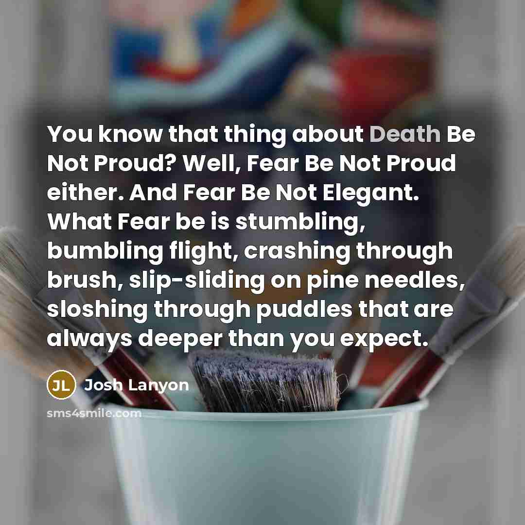 “You know that thing about Death Be Not Proud? Well,…” quote by Josh Lanyon