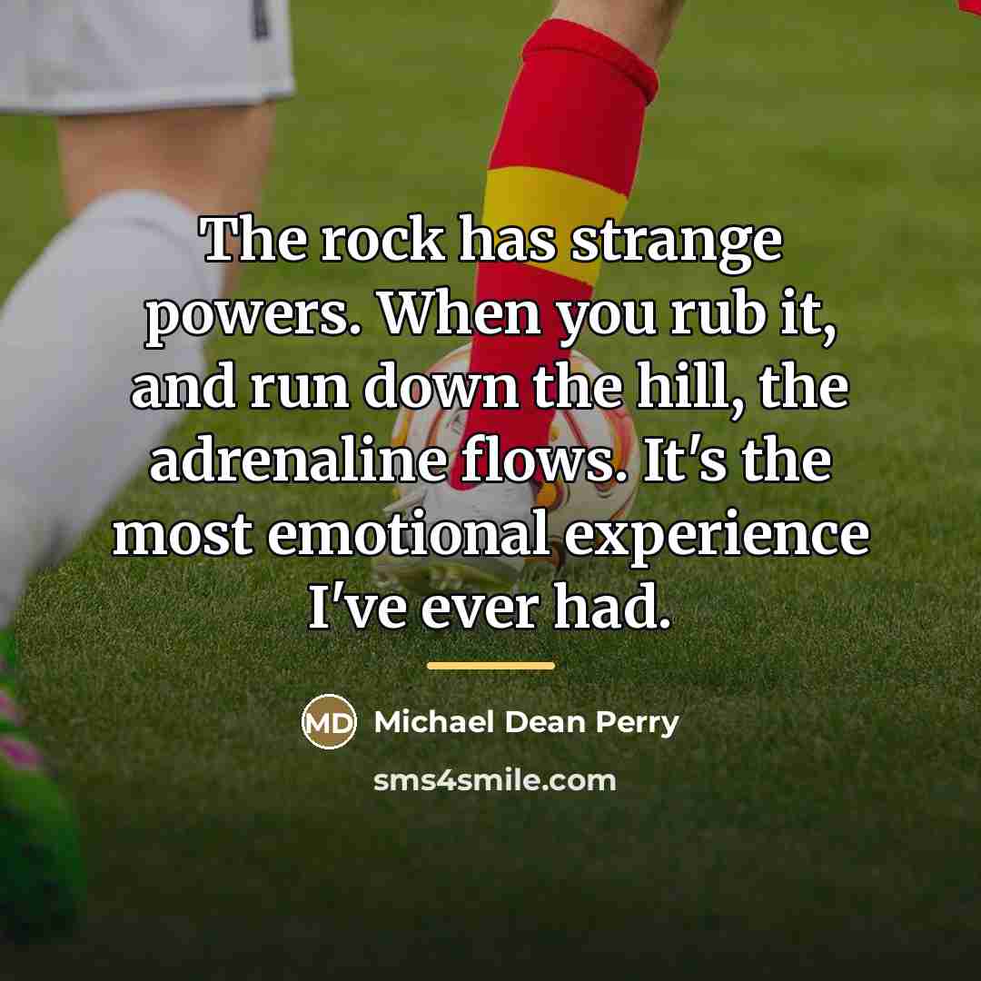 “The rock has strange powers. When you rub it, and…” quote by Michael Dean Perry