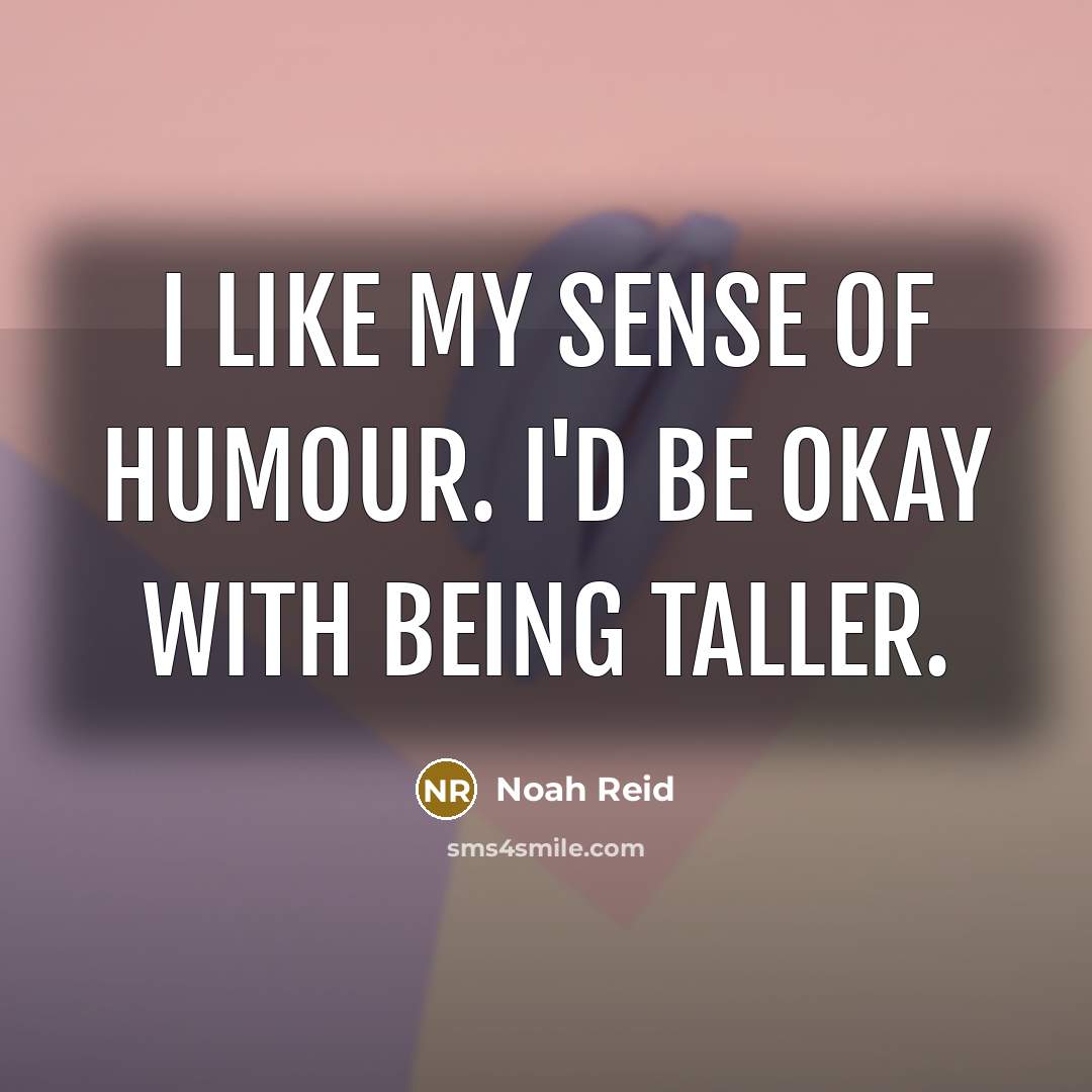 “I like my sense of humour. I'd be okay with…” quote by Noah Reid
