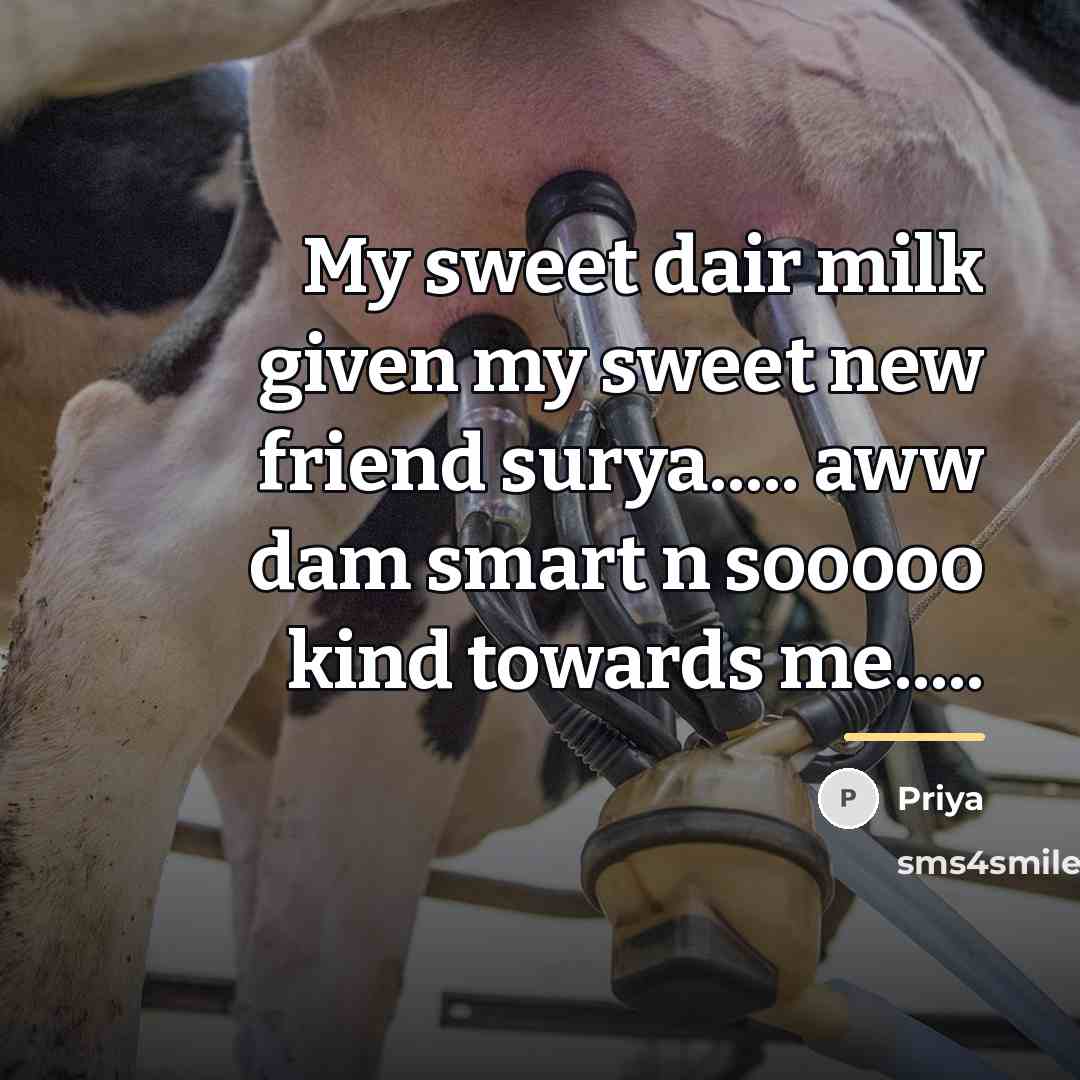 “My sweet dair milk given my sweet new friend surya.....…” quote by Priya