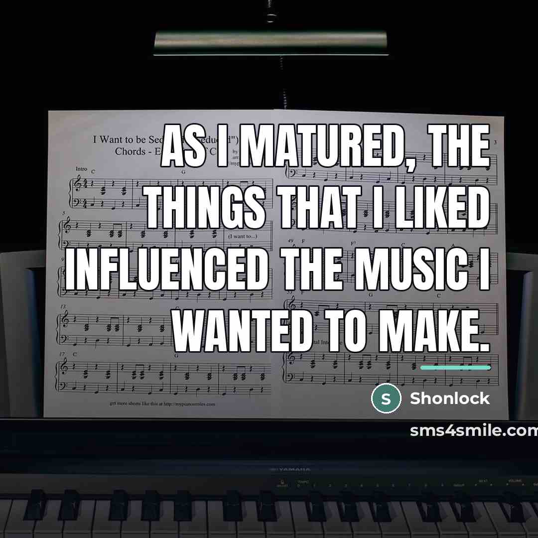 “As I matured, the things that I liked influenced the…” quote by Shonlock