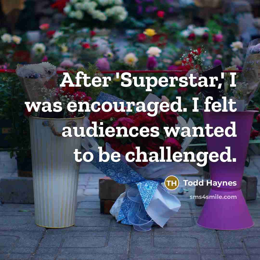 “After 'Superstar,' I was encouraged. I felt audiences wanted to…” quote by Todd Haynes