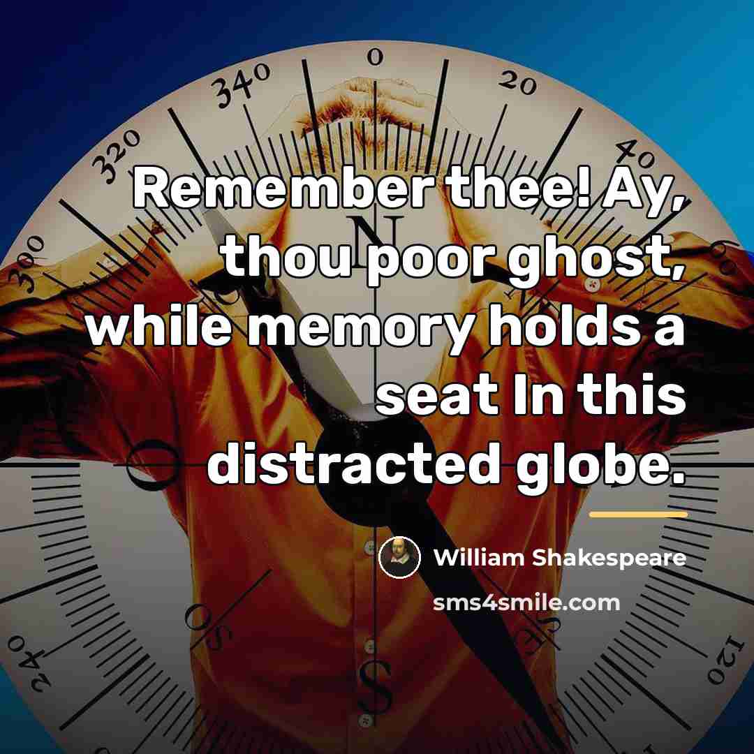 “Remember thee! Ay, thou poor ghost, while memory holds a…” quote by William Shakespeare