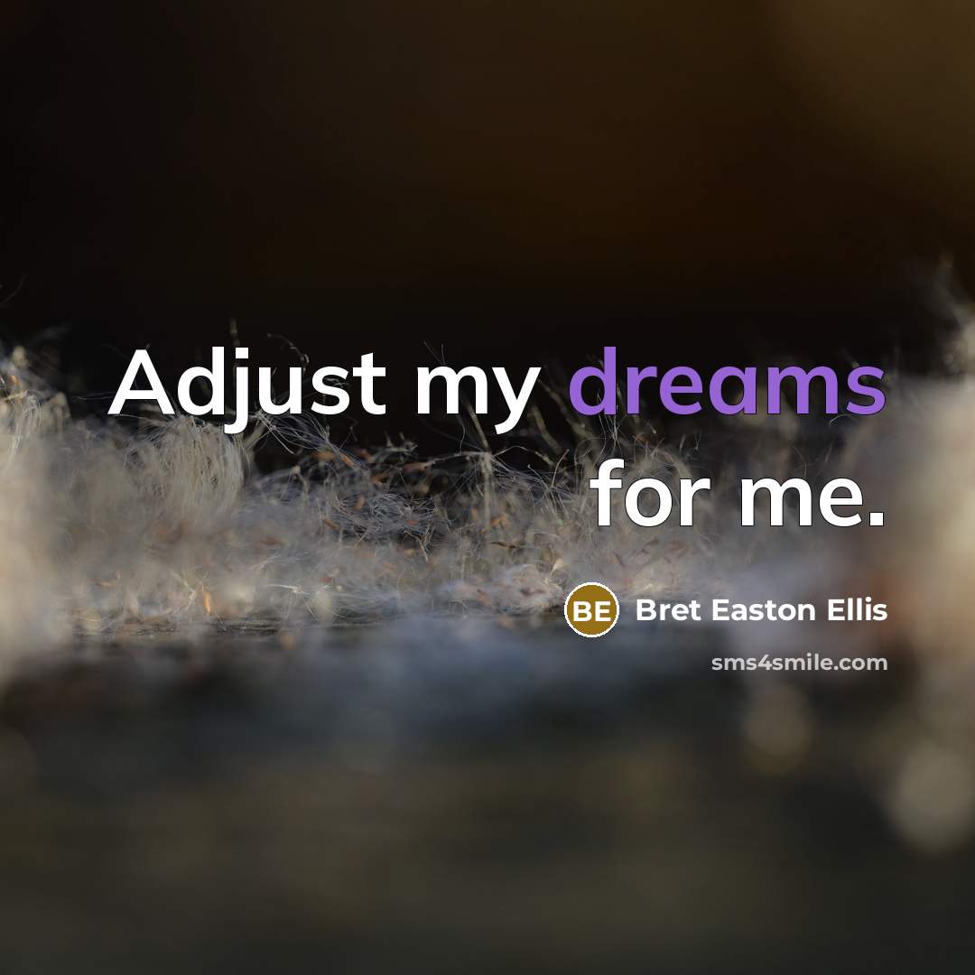 “Adjust my dreams for me.” quote by Bret Easton Ellis