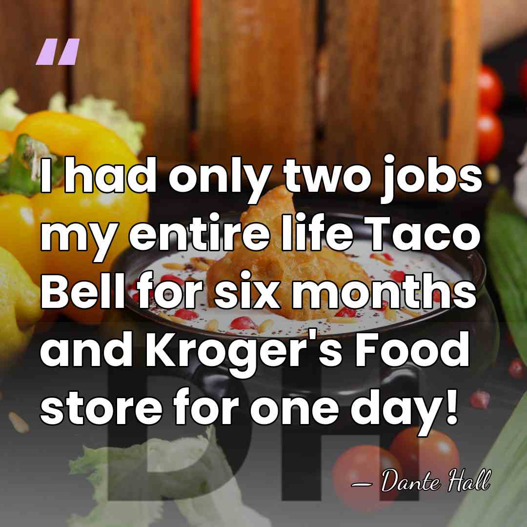 I had only two jobs my entire life Taco Bell for six&hellip; - Dante Hall