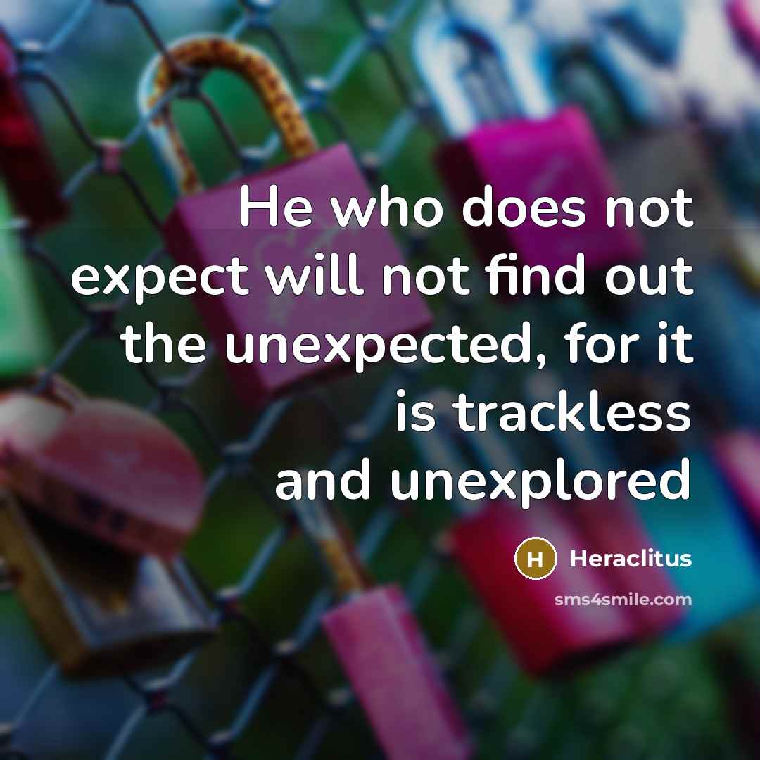 “He who does not expect will not find out the…” quote by Heraclitus