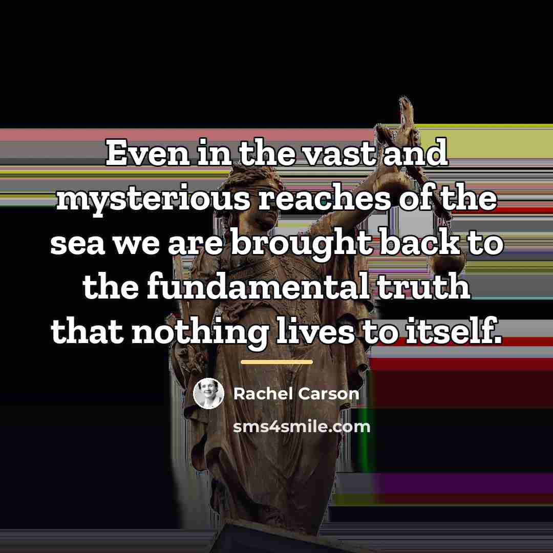 “Even in the vast and mysterious reaches of the sea…” quote by Rachel Carson