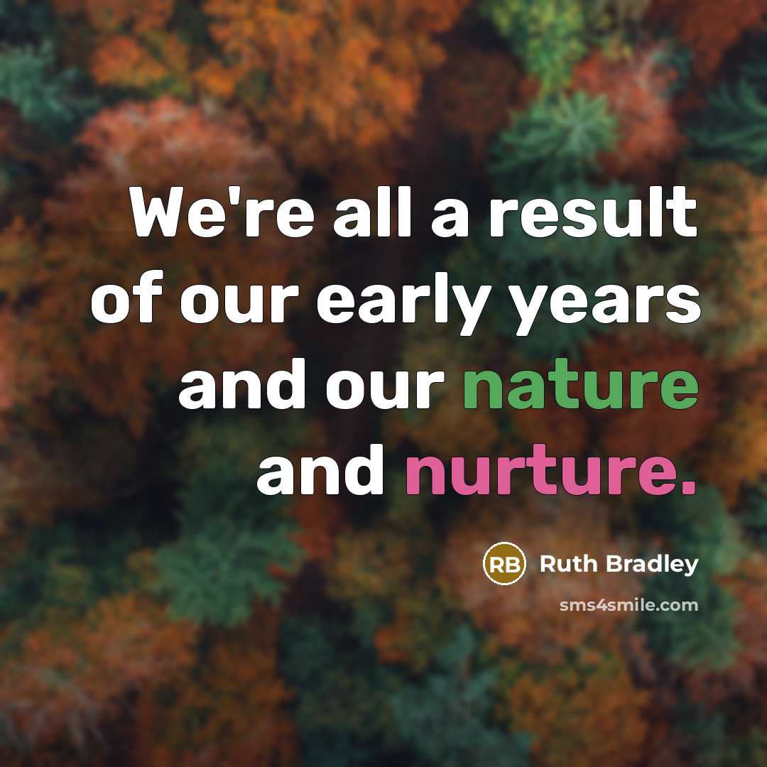 “We're all a result of our early years and our…” quote by Ruth Bradley
