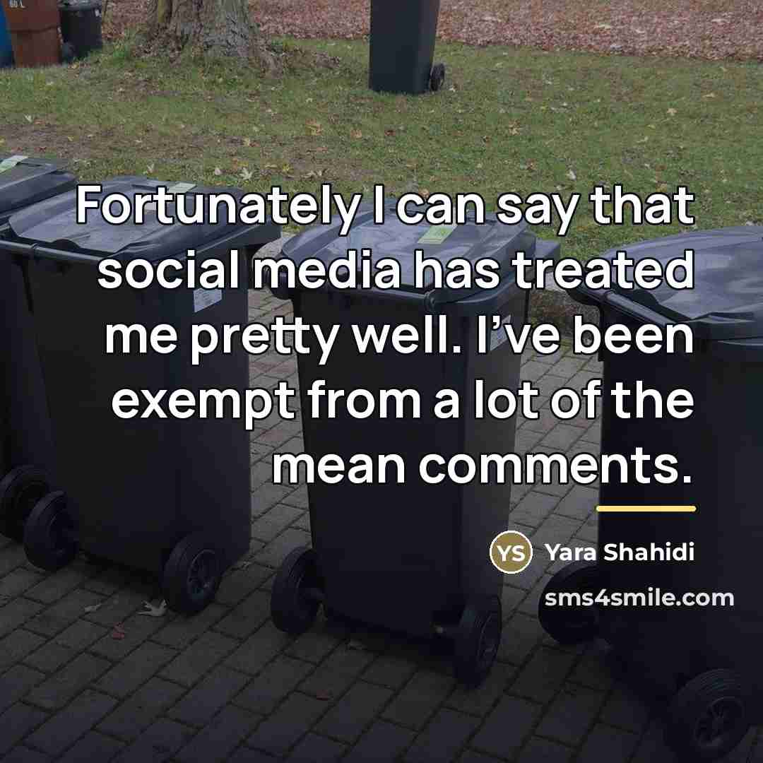 “Fortunately I can say that social media has treated me…” quote by Yara Shahidi