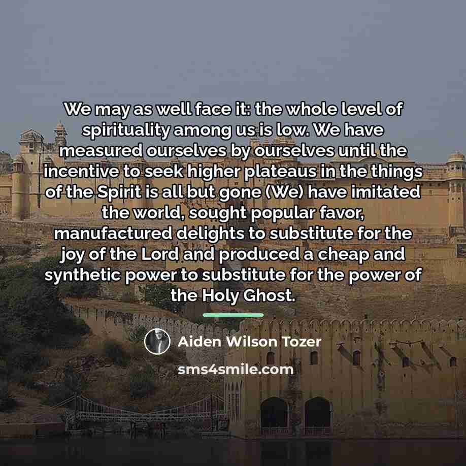 “We may as well face it: the whole level of…” quote by Aiden Wilson Tozer