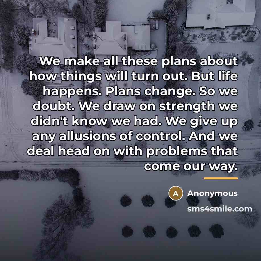 “We make all these plans about how things will turn…” quote by Anonymous