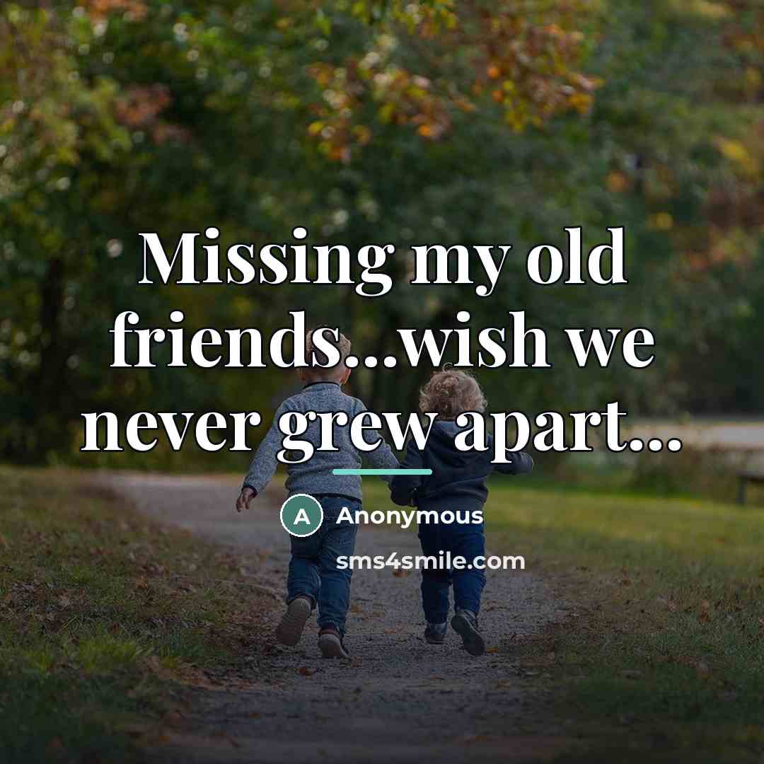 “Missing my old friends...wish we never grew apart...…” quote by Anonymous