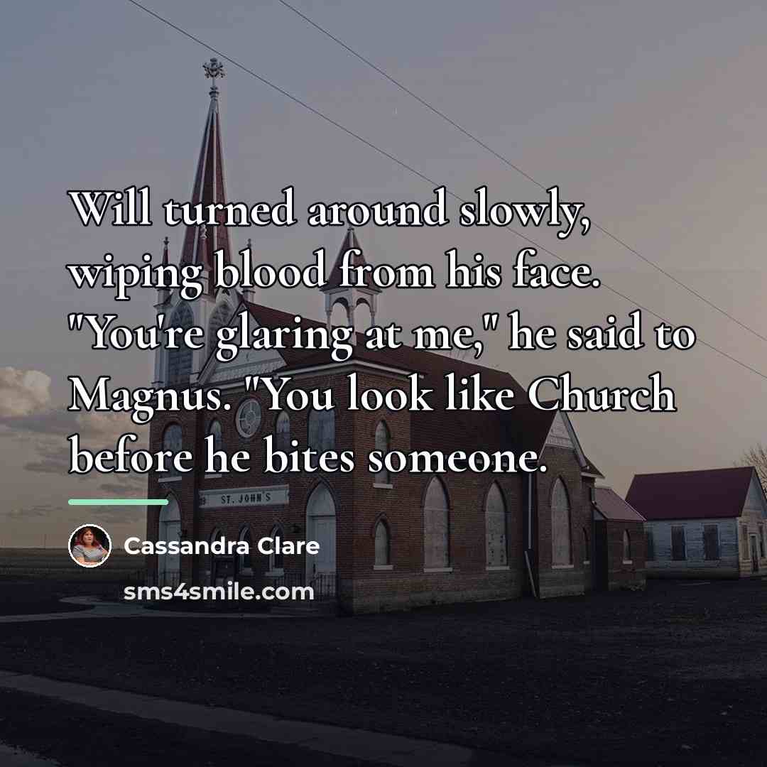 “Will turned around slowly, wiping blood from his face. "You're…” quote by Cassandra Clare