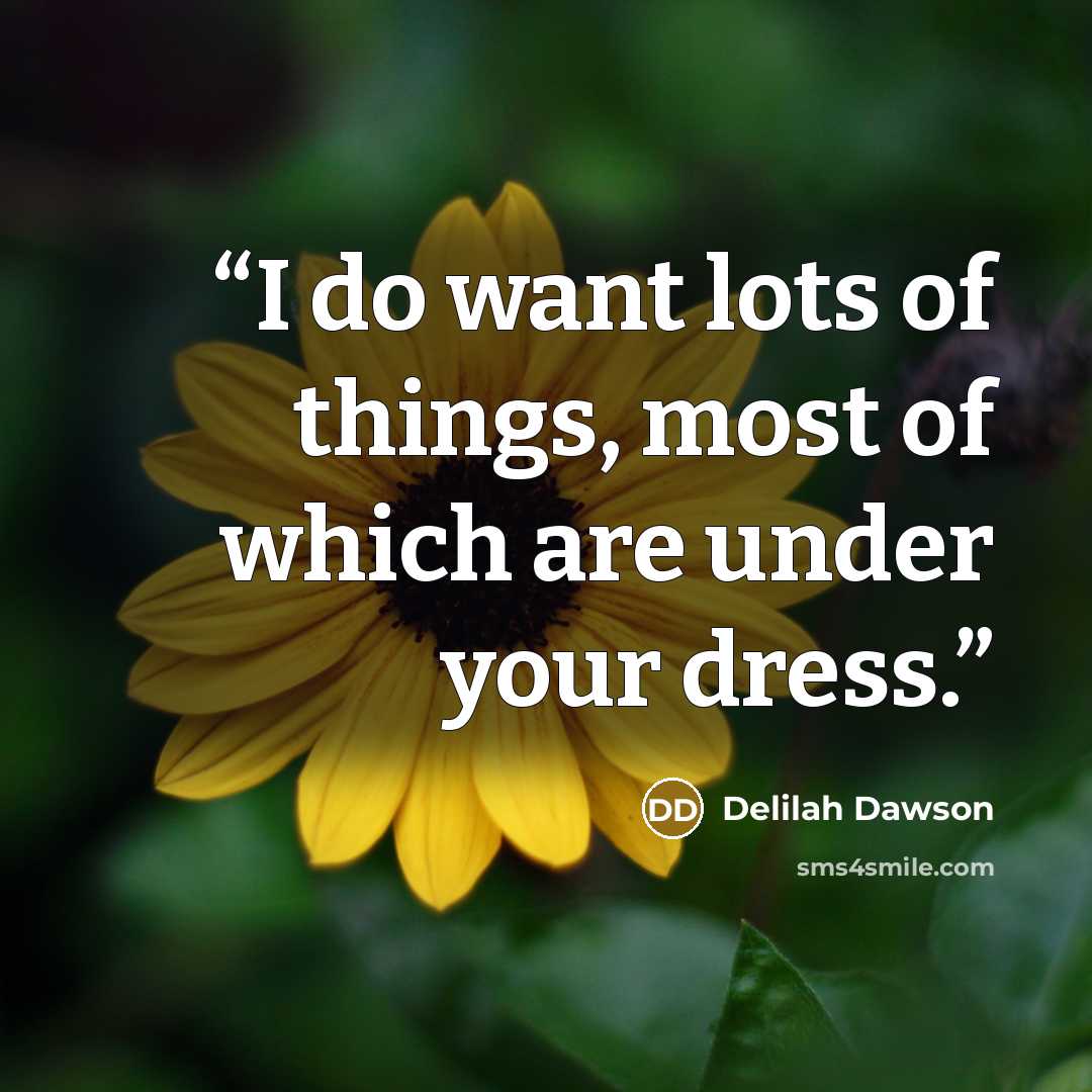 “I do want lots of things, most of which are under your dress.” quote by Delilah Dawson