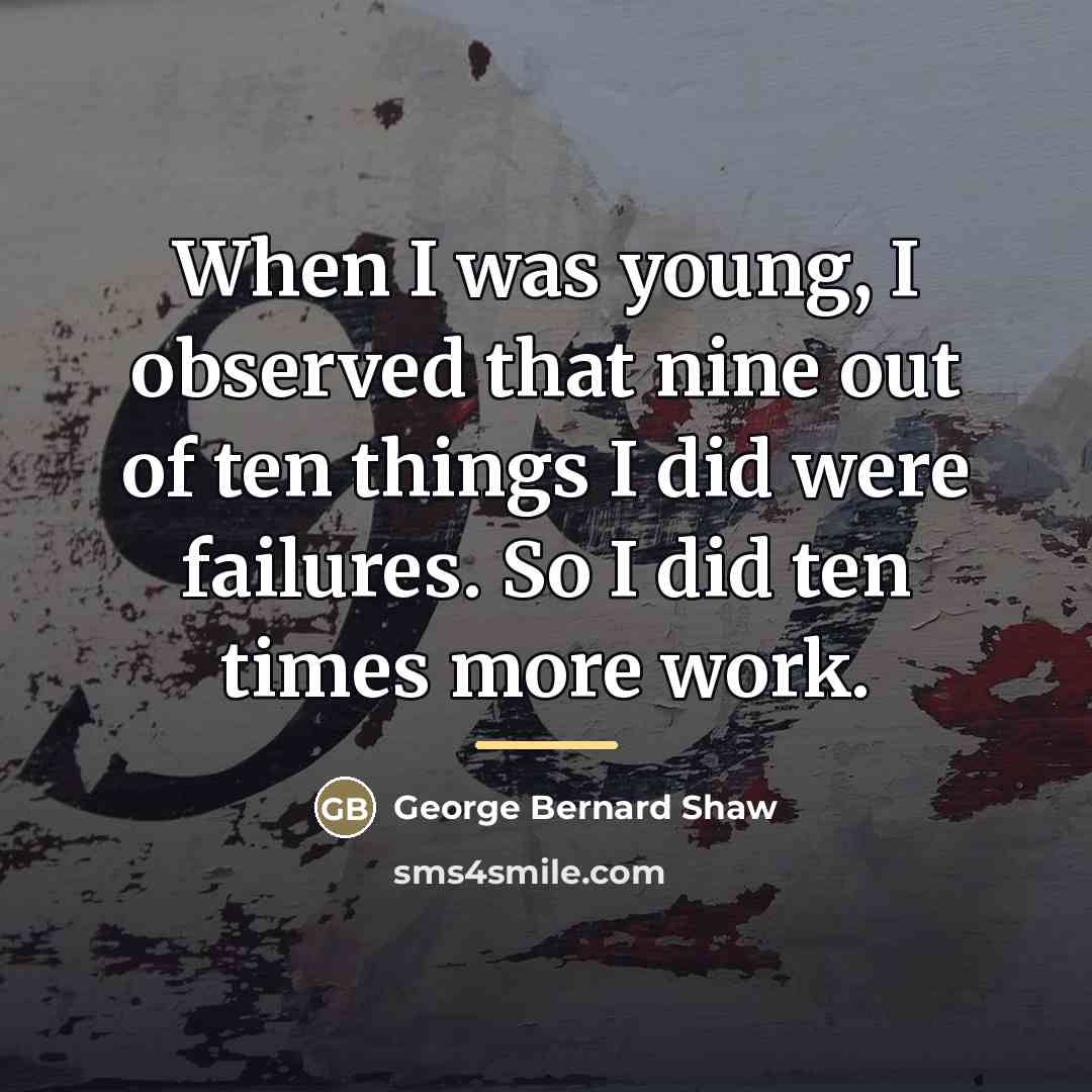 “When I was young, I observed that nine out of…” quote by George Bernard Shaw