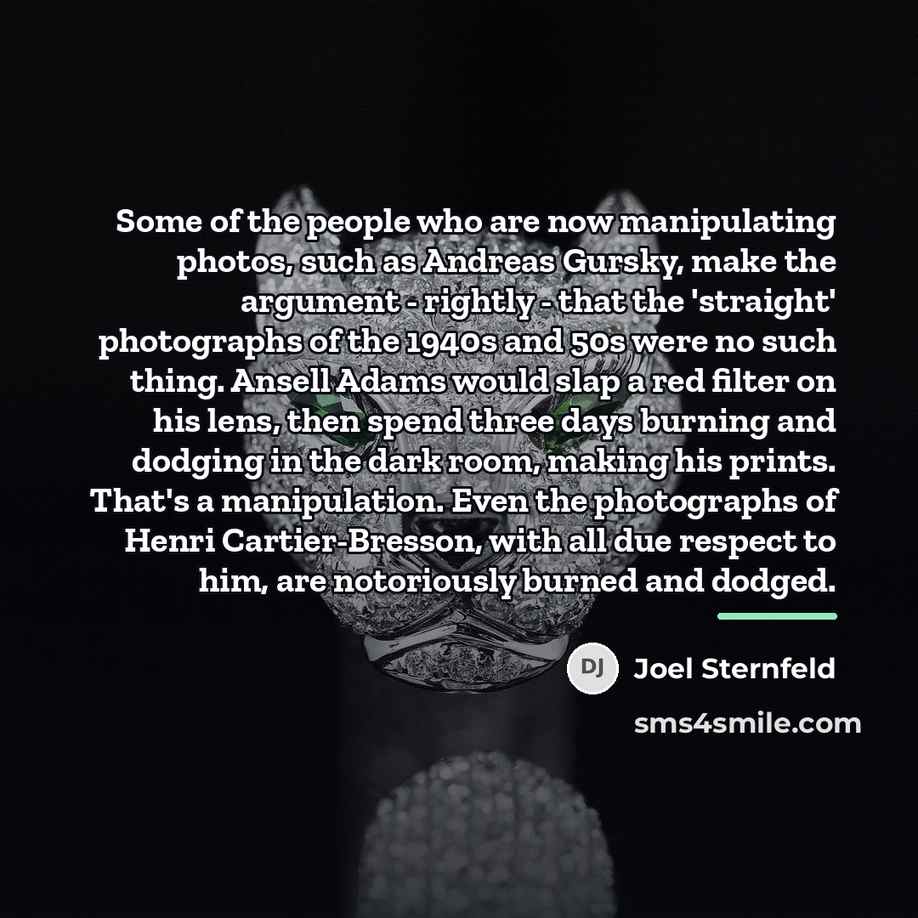 “Some of the people who are now manipulating photos, such…” quote by Joel Sternfeld