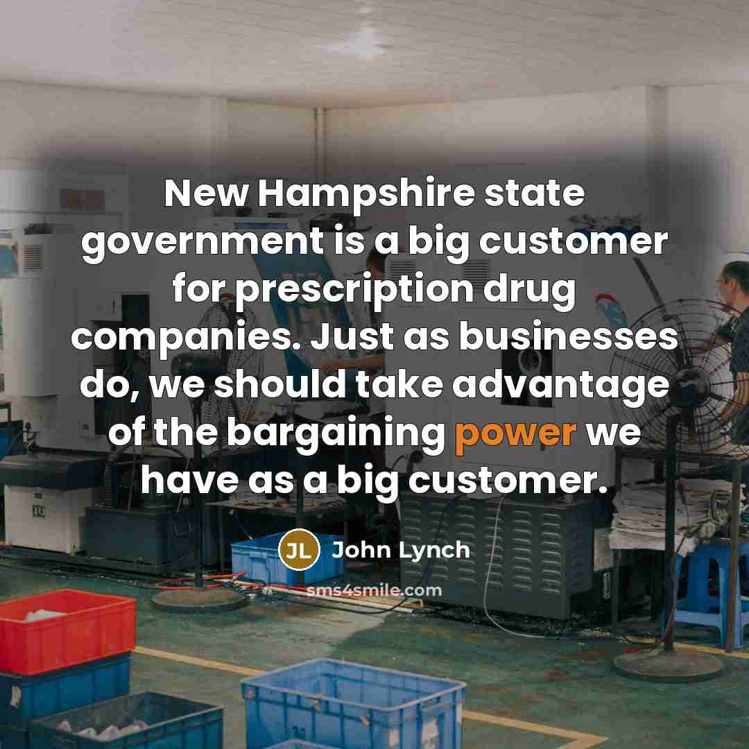 “New Hampshire state government is a big customer for prescription…” quote by John Lynch