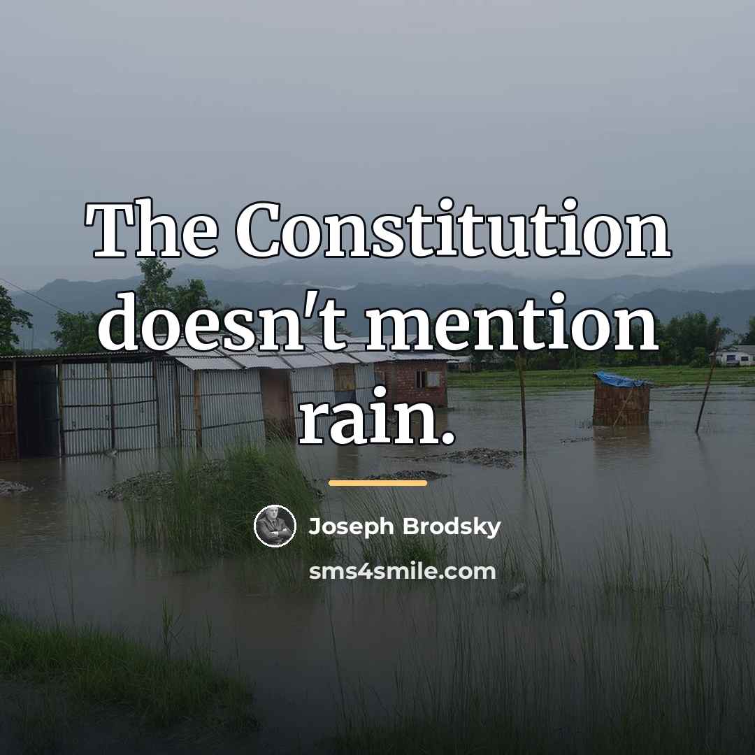 “The Constitution doesn't mention rain.…” quote by Joseph Brodsky