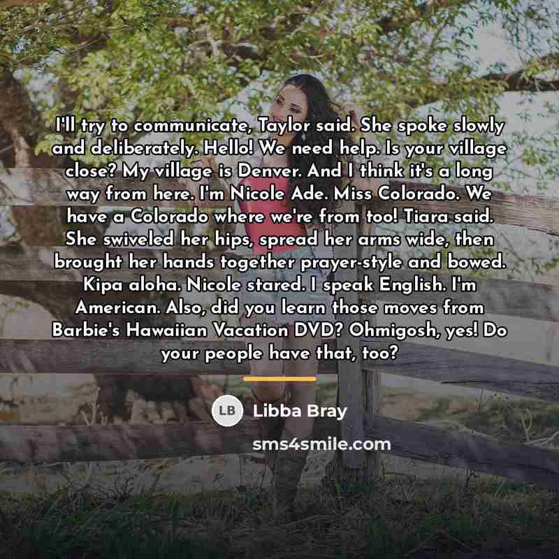 “I'll try to communicate, Taylor said. She spoke slowly and…” quote by Libba Bray