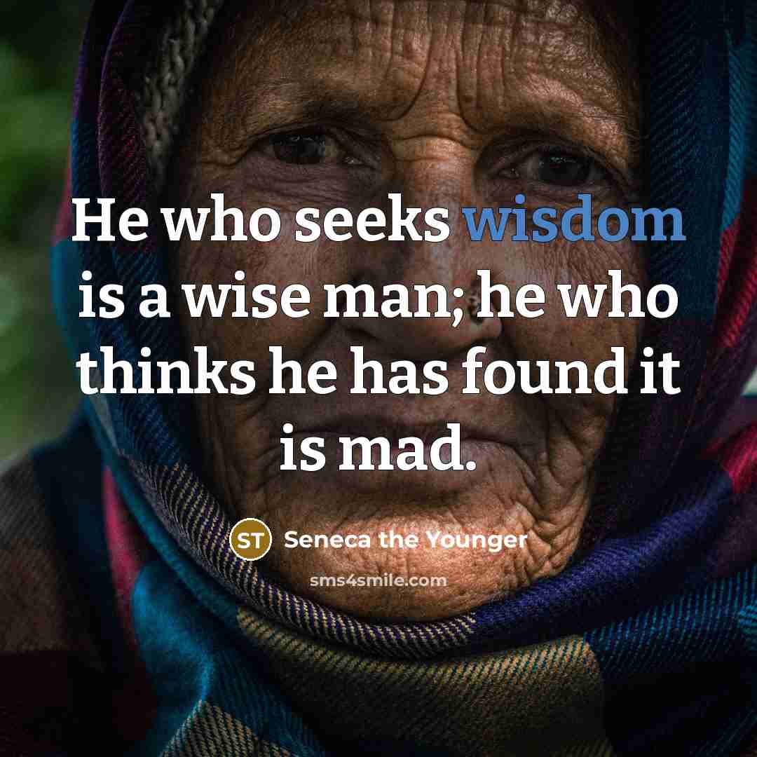 “He who seeks wisdom is a wise man; he who…” quote by Seneca the Younger