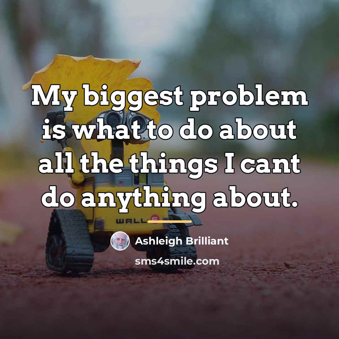 “My biggest problem is what to do about all the…” quote by Ashleigh Brilliant