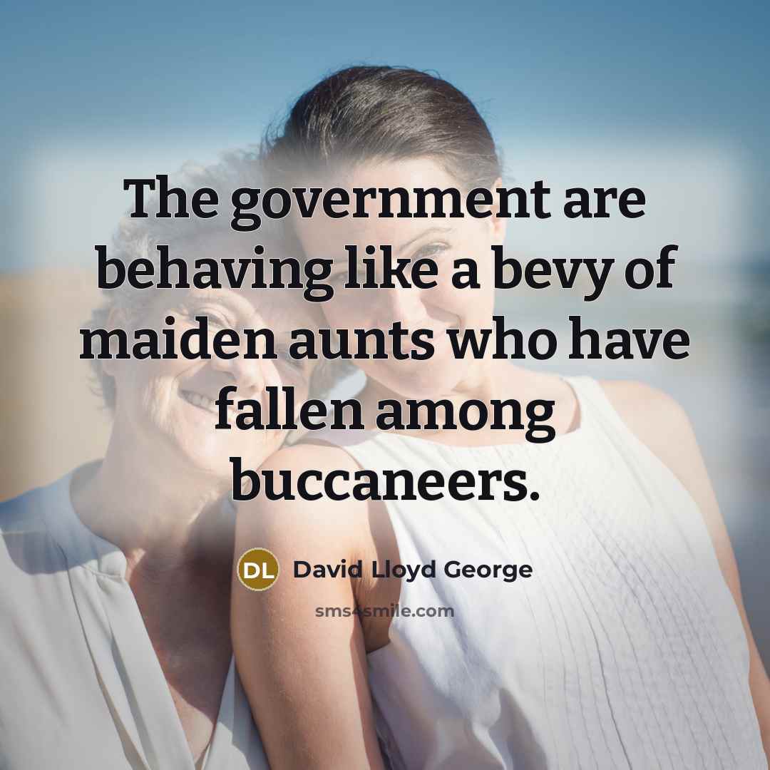 “The government are behaving like a bevy of maiden aunts…” quote by David Lloyd George