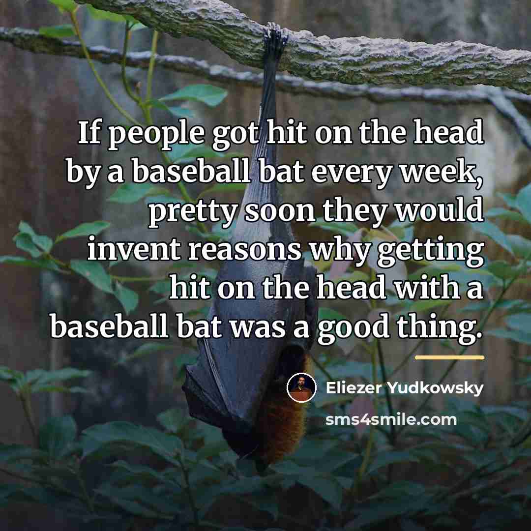 “If people got hit on the head by a baseball…” quote by Eliezer Yudkowsky