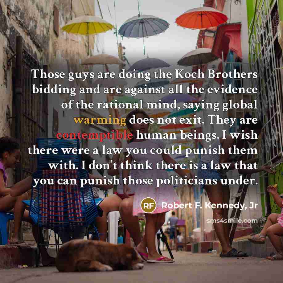 “Those guys are doing the Koch Brothers bidding and are…” quote by Robert F. Kennedy, Jr